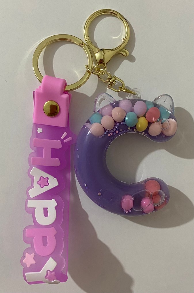Mor Boncuklu Anahtarlık  Çanta charm - Görsel 3