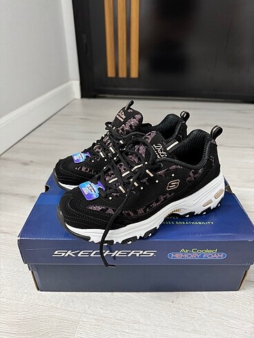 Skechers D'Lites leopar spor ayakkabı