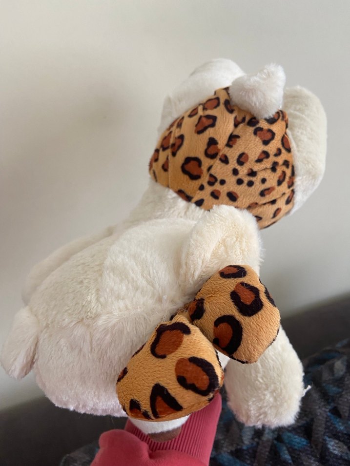 Leopar Desenli Bej Peluş Ayıcık Oyuncak - Görsel 2