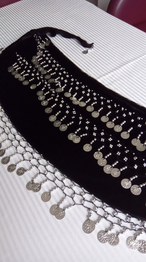 Boncuklu Siyah Kadın kemer - Görsel 3