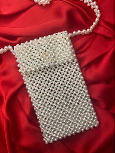 İncili Telefon Çantası