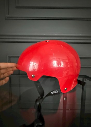 Kırmızı Biker Motosiklet Kaskı Velcro Bantlı - Görsel 6