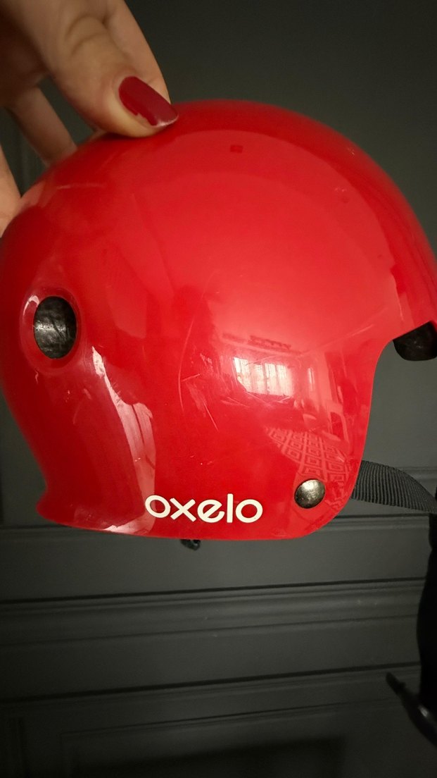 Kırmızı Biker Motosiklet Kaskı Velcro Bantlı - Görsel 2