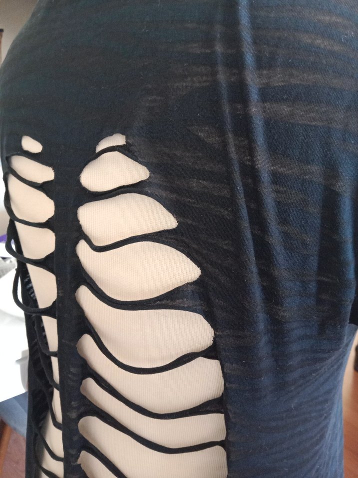 Siyah Kısa Kollu pareo - Görsel 2