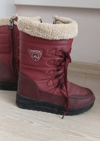 Kız Çocuk Termal Kürklü Kırmızı Kar Botu - Görsel 3