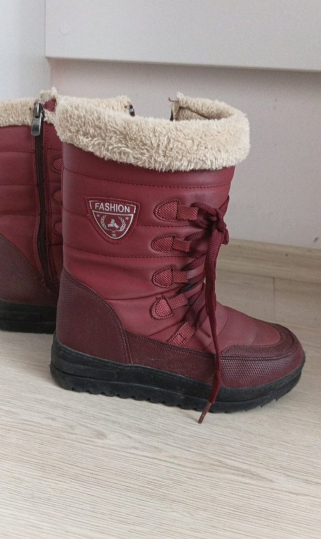 Kız Çocuk Termal Kürklü Kırmızı Kar Botu - Görsel 3