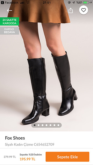 fox shoes siyah çizme