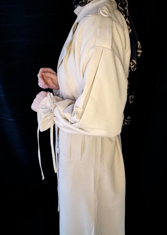 Dökümlü Trençkot - Görsel 5