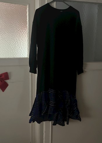 Siyah Uzun Kollu Salaş Goth Elbise - Görsel 4