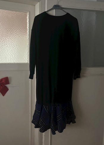 Siyah Uzun Kollu Salaş Goth Elbise - Görsel 7