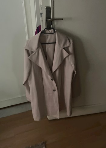 Düğmeli Bej Kadın Midi Ceket - Görsel 5