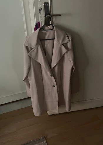 Düğmeli Bej Kadın Midi Ceket - Görsel 6