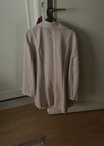 Düğmeli Bej Kadın Midi Ceket - Görsel 3