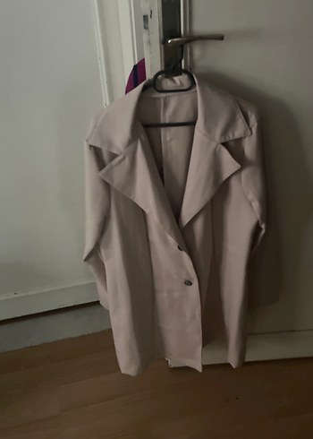 Düğmeli Bej Kadın Midi Ceket - Görsel 8