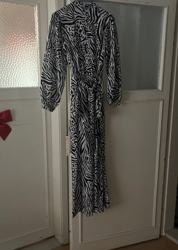 Zebra Desenli Uzun Gri tulum - Görsel 4