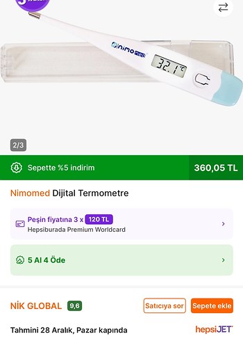 Nimomed Dijital Derece termometre - Görsel 3