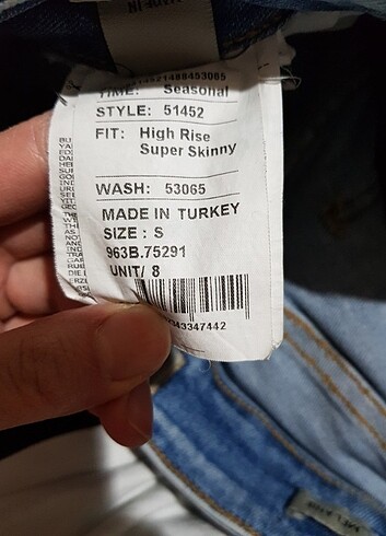 s Beden mavi Renk Ltb yüksek bel süper skiny jean pantolon 