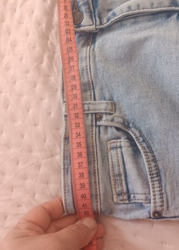 Zara Bej Kadın Midi Boy Denim Pantolon
