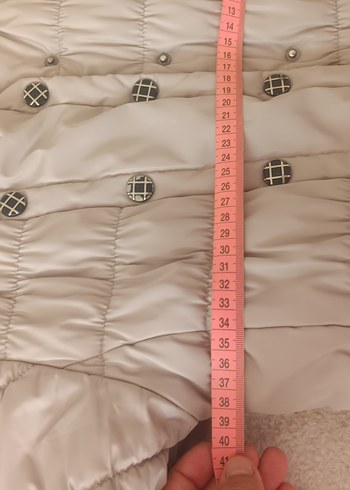 7 Yaş Beden ten rengi Renk Bej Kadın Midi Kaban, Kürk Detaylı