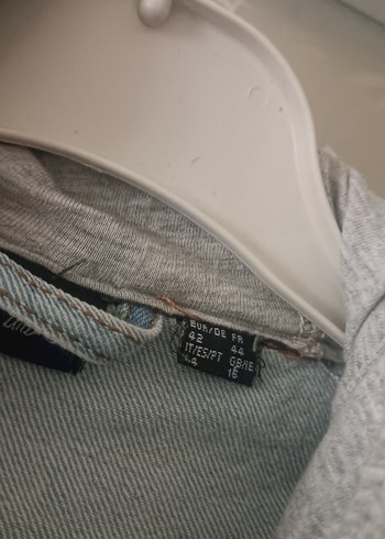 Gri Düğmeli Kadın Denim Ceket - Görsel 4