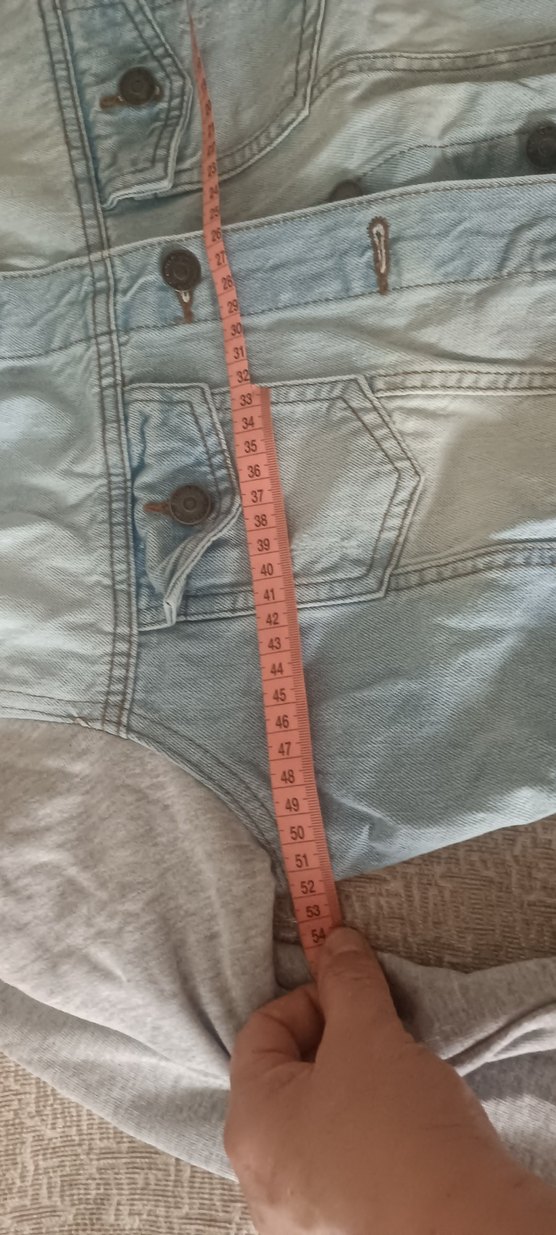 Gri Düğmeli Kadın Denim Ceket - Görsel 2