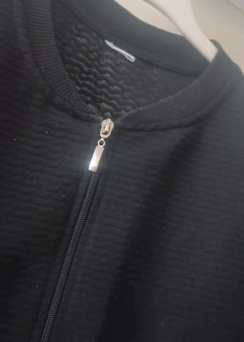 Kadın Siyah Fermuarlı Sweatshirt - Görsel 5