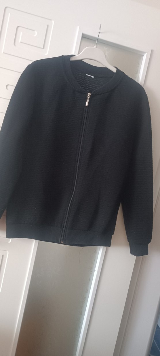 Kadın Siyah Fermuarlı Sweatshirt - Görsel 4