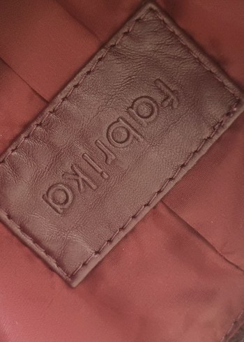 Bershka Bordo Deri Kadın Biker Ceket
