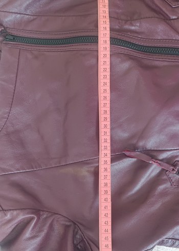 40 Beden bordo Renk Bordo Deri Kadın Biker Ceket