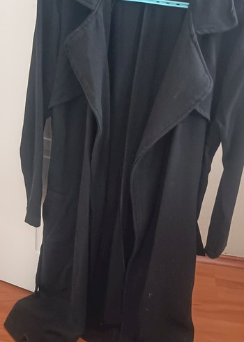 Uzun Siyah Kadın Trençkot