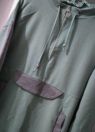 Yeşil uzun sweatshirt