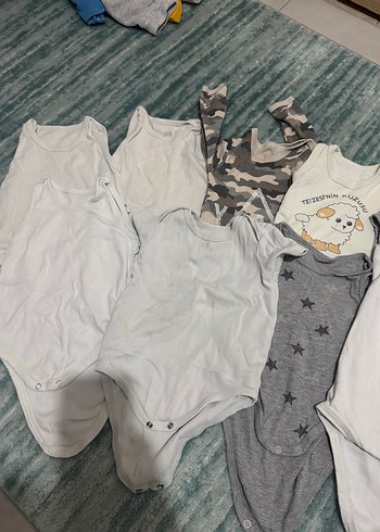 Gri, Kısa Kollu Bebek Çıtçıtlı Body - Görsel 2