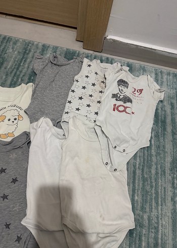 Gri, Kısa Kollu Bebek Çıtçıtlı Body - Görsel 3