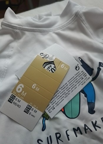 Çocuk Beyaz Baskılı Güneş Koruyucu Mayo - Görsel 4