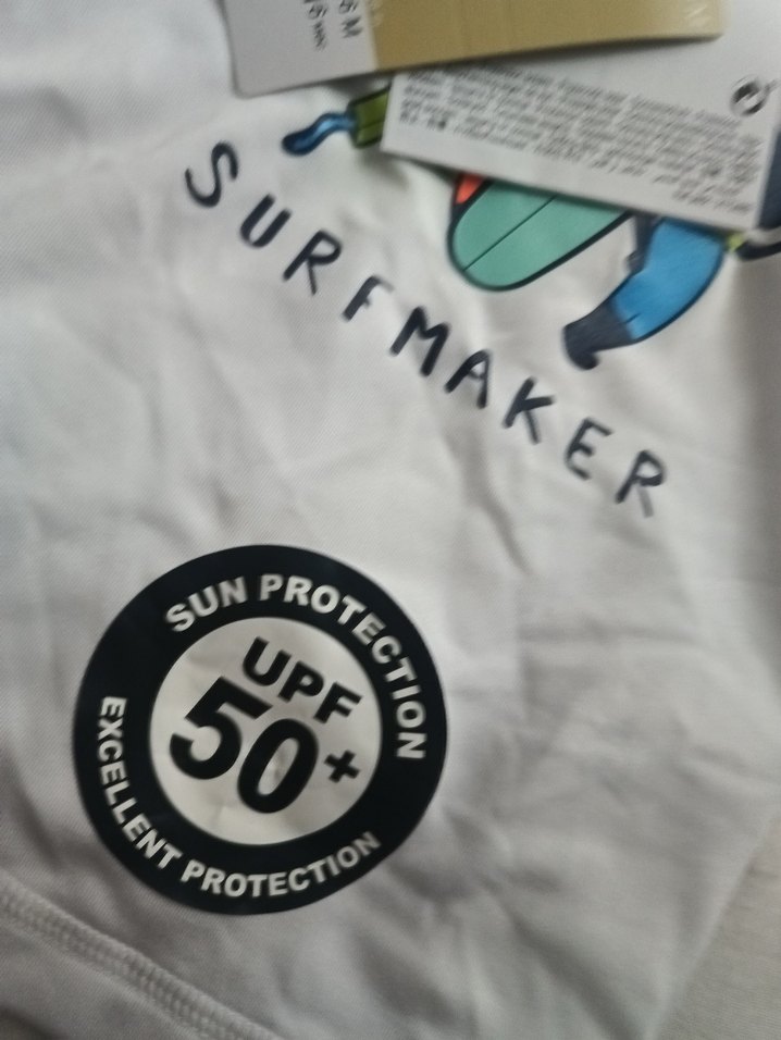 Çocuk Beyaz Baskılı Güneş Koruyucu Mayo - Görsel 5