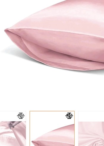 Pembe Saten Yastık Kılıfı 2'li Set - Görsel 4
