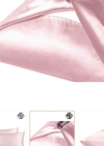 Pembe Saten Yastık Kılıfı 2'li Set - Görsel 3