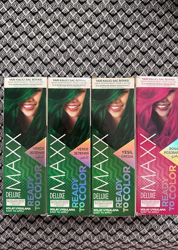 Yarı Kalıcı Deluxe Saç Boyası Yeşil  Pembe - Görsel 3
