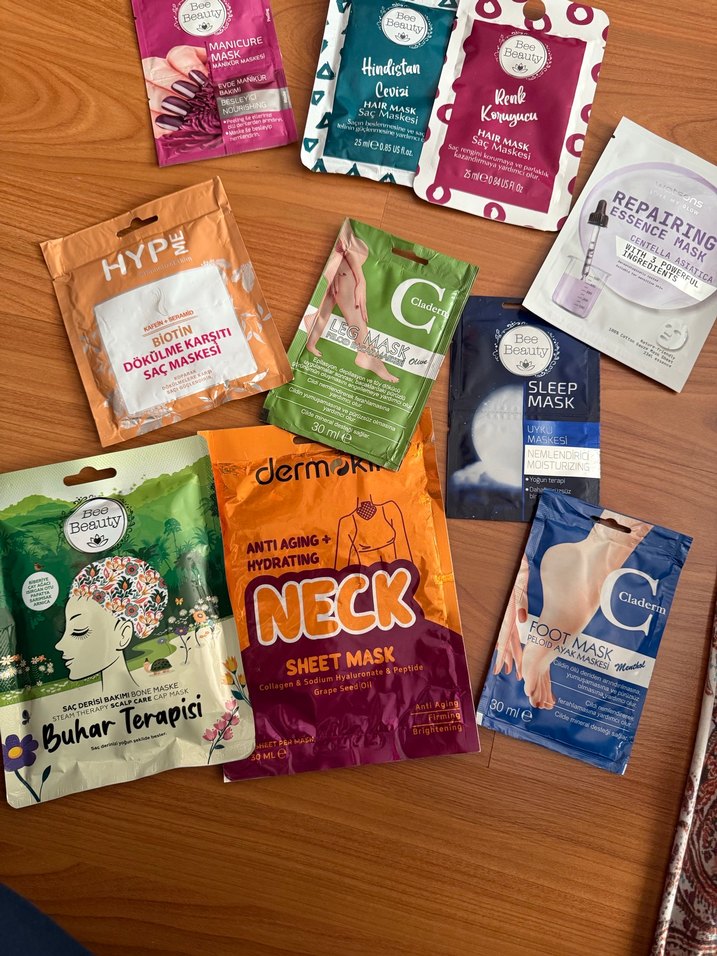 Çeşitli Kadın Yüz ve Boyun Ayak Maskeleri 10 adet - Görsel 3