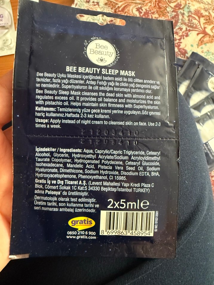 Bee Beauty Uyku Maskesi 5'li Paket - Görsel 3