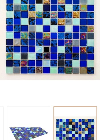 Kristal Cam Mozaik 23x23x4 mm Mavi (4 adet) - Görsel 6