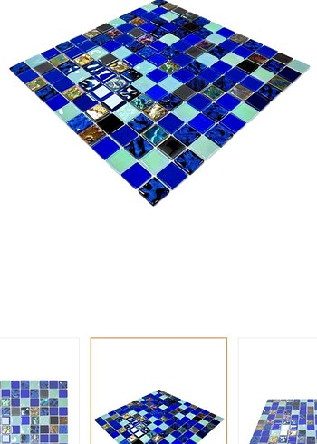 Kristal Cam Mozaik 23x23x4 mm Mavi (4 adet) - Görsel 2