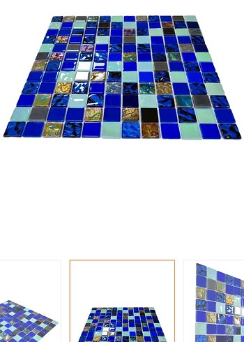 Kristal Cam Mozaik 23x23x4 mm Mavi (4 adet) - Görsel 3