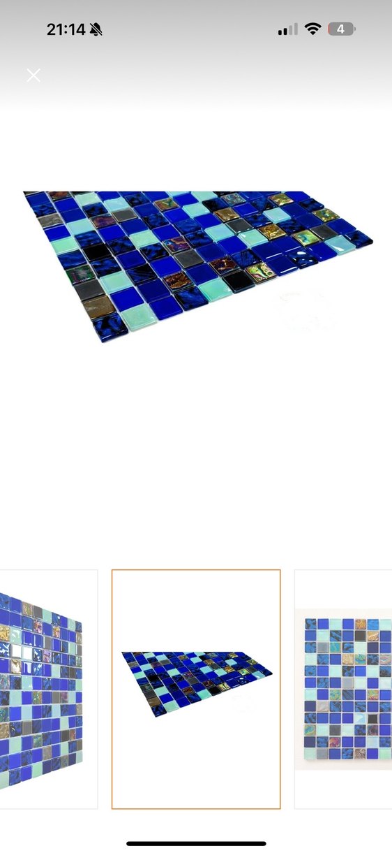 Kristal Cam Mozaik 23x23x4 mm Mavi (4 adet) - Görsel 5