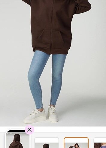 Diğer Kapüşonlu fermuarlı oversize sweatshirt 