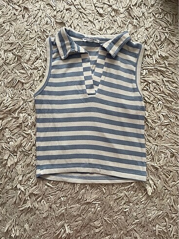 Çizgili crop top