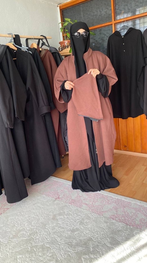 Dökümlü Kahverengi 3 iplik şardonlu kumaş - Görsel 4