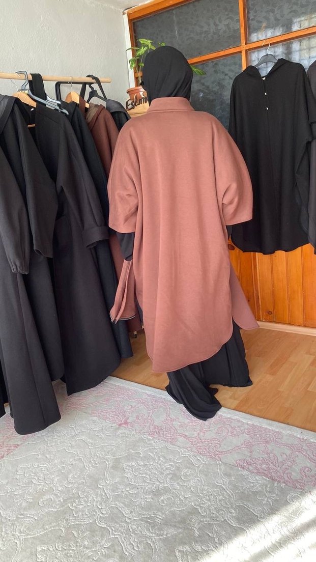 Dökümlü Kahverengi 3 iplik şardonlu kumaş - Görsel 3