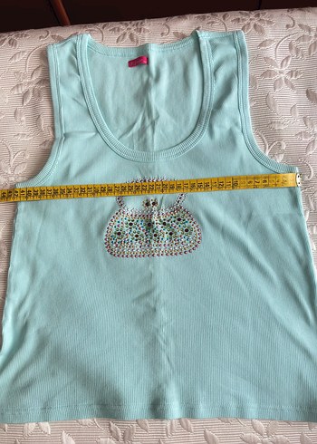 Turkuaz Mini İşlemeli Kadın Atlet - Görsel 4