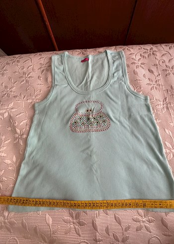 Turkuaz Mini İşlemeli Kadın Atlet - Görsel 6